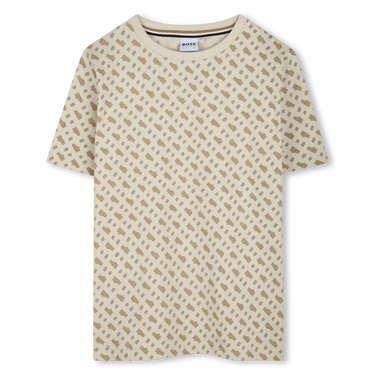BOSS Playera para niño y adolescente all over logo color arena